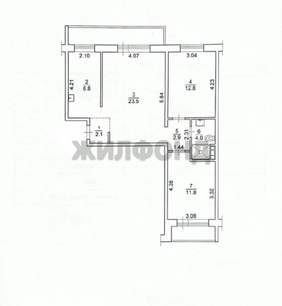 
  Продается 3-комн. квартира, 65.5 м², Фрунзе пр-кт, д. 92
. Фото 14.