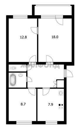 
  Продается 3-комн. квартира, 60.6 м², Суворова ул, д. 13
. Фото 20.
