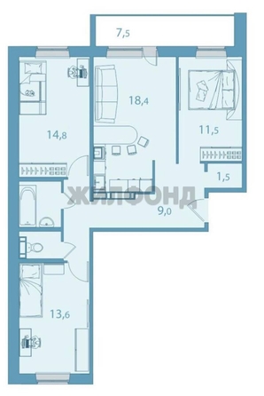 
  Продается 4-комн. квартира, 85 м², ЖК Южные Ворота, Титова дом 12
. Фото 22.