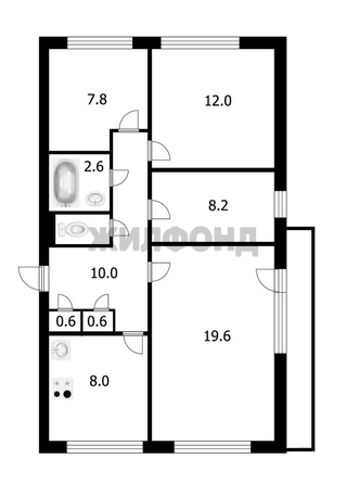 
  Продается 4-комн. квартира, 70.4 м², Пушкина ул, д. 33
. Фото 5.