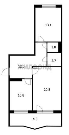
  Продается 2-комн. квартира 64.7 м². Фото 11.