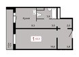 Лесной массив, дом 1 строение 4: 1-комнатная 43,3 кв.м