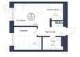 Чижи, 2 очередь (корпус 5): Планировка 2-комн 42,2 м²