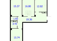 Новые Солонцы, дом 9: Планировка 3-комн 85,64 м²