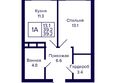 Citatum (Цитатум): Планировка 1-комн 39,2 м²