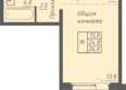 Гильдия: Планировка 1-комн 26,8 м²