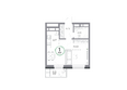 Юдинский, дом 1.4: Планировка 1-комн 37,17 м²