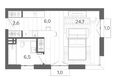 Вышка, корпус 1: Планировка Студия 41,78 м²