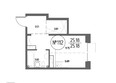 СОЮЗ ПРИОРИТИ МАХ, д. 3: Планировка 1-комн 25,18, 25,45 м²