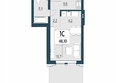 Первый, сек 4: Планировка Студия 48,1 м²