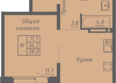 Гильдия: Планировка 1-комн 38, 38,1 м²