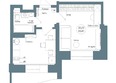 Профсоюзная, 7: Планировка 1-комн 33,41 м²