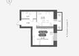 Новый Академ, дом 5: Планировка 1-комн 34,04 м²
