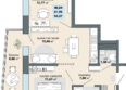 УРГА, дом 1: Планировка 2-комн 54,37 м²