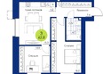 Вита-парк, 2 оч. 6 корпус: Планировка 3-комн 62,8 м²