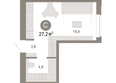 Квартал Молодость, дом 1: Планировка Студия 27,17 - 27,19 м²