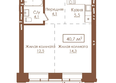 Аура: Планировка 2-комн 40,7 м²