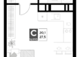 Снегири: Планировка Студия 27,5 м²