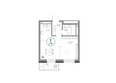 Юдинский, дом 1.3: Планировка 1-комн 37,36 м²
