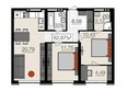 Новый квартал, корпус 2: 3-комнатная 62.67 кв.м