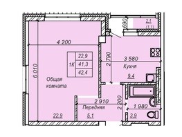 Продается 1-комнатная квартира ЖК Серебряный ключ, 40.8  м², 3631000 рублей
