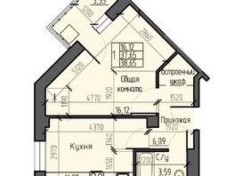 Продается 1-комнатная квартира ЖК Ясный, дом 9, 38.65  м², 4200000 рублей