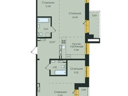 Продается 4-комнатная квартира ЖК Семья, 3 очередь, б/с 5, 111.94  м²