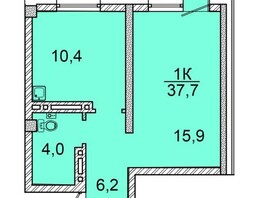 Продается 1-комнатная квартира ЖК Калинина, 175, 37.5 м², 5025000 рублей
