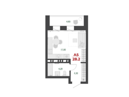 Продается 1-комнатная квартира ЖК Familia (Фамилия), дом 7, 27.9  м², 4324500 рублей