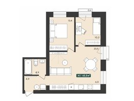 Продается 2-комнатная квартира ЖК Альпийский квартал, 63.3  м², 5490000 рублей