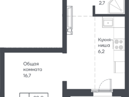 Продается 1-комнатная квартира ЖК Подсолнухи, 29.7  м&sup2;, 4692600 рублей