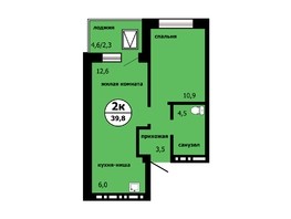 Продается 2-комнатная квартира ЖК Тихие зори, дом Панорама корпус 2, 39.8  м², 5532200 рублей