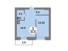 Продается 1-комнатная квартира ЖК Снегири, дом 11, 41.8  м², 4990000 рублей