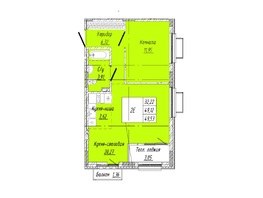 Продается 1-комнатная квартира ЖК На 2-й Дачной, 49 м², 8976600 рублей