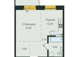 Продается 1-комнатная квартира ЖК Семья, 3 очередь, б/с 5, 44  м²