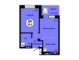 Продается 2-комнатная квартира ЖК Тихие зори, Новый дом корпус 3, 38.6  м&sup2;, 6291800 рублей