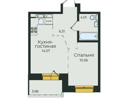 Продается 1-комнатная квартира ЖК Семья, 3 очередь, б/с 6, 38.93  м²