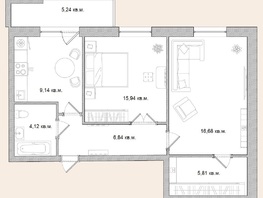 Продается 2-комнатная квартира ЖК Берёзка, дом 1, 63.77  м², 8481000 рублей