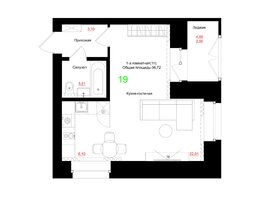 Продается 1-комнатная квартира ЖК Соцветие, дом 5.4, 36.72 м², 5361120 рублей