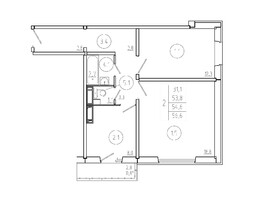 Продается 2-комнатная квартира ЖК Три слона, дом 1, 54.6  м², 6006000 рублей