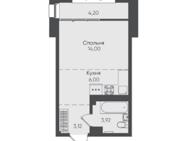 Продается 1-комнатная квартира ЖК Новые Горизонты на Пушкина, б/с 5, 31.25  м²