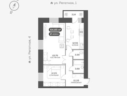 Продается 2-комнатная квартира ЖК Южный берег, дом 24, 64.85  м², 10000000 рублей
