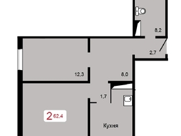 Продается 2-комнатная квартира ЖК Мичурино, дом 2 строение 5, 62.4  м², 5920000 рублей