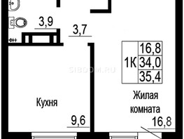 Продается 1-комнатная квартира ЖК Подзолкова, дом 19, 35.4  м², 6088800 рублей