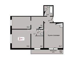 Продается 3-комнатная квартира ЖК Мичурино, дом 2 строение 4, 84  м², 7600000 рублей
