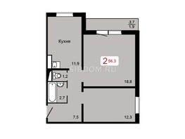 Продается 2-комнатная квартира ЖК КБС. Берег, дом 4 строение 2, 56.3  м², 7000000 рублей