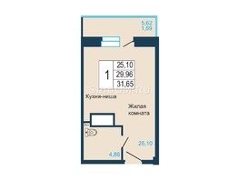 Продается 1-комнатная квартира ЖК Светлогорский, II очередь, 31.66  м², 5480000 рублей