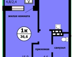 Продается 1-комнатная квартира ЖК Тихие зори, дом Панорама корпус 1, 36.6  м², 5250000 рублей