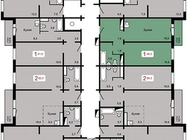 Продается 1-комнатная квартира ЖК Домино, дом 2, 49.3  м², 5914000 рублей