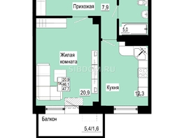 Продается 1-комнатная квартира ЖК Emotion (Эмоушн), 35.8  м², 6086000 рублей